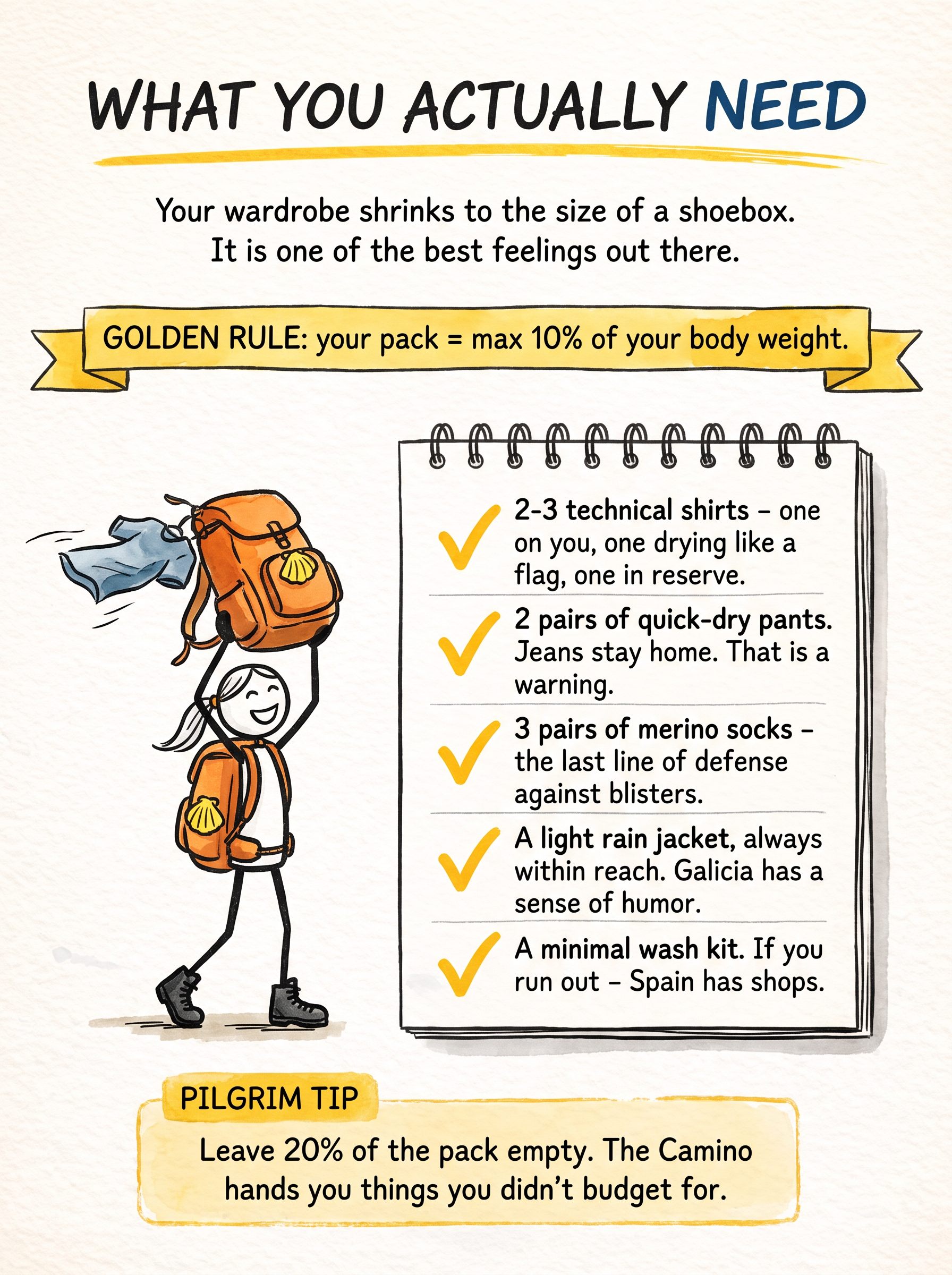 Illustrated page: packing