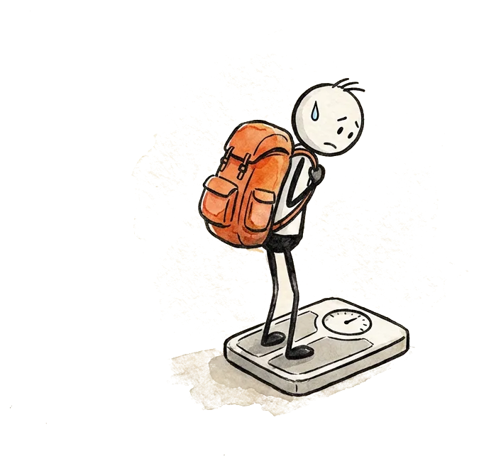 Backpack on a scale